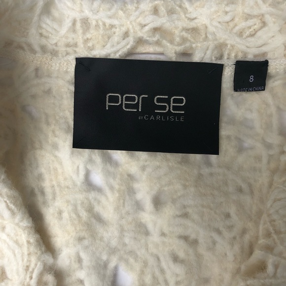 Sleeveless Sweater Jacket Creme NWT Per Se sz 8 - Picture 6 of 8